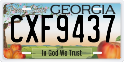 GA license plate CXF9437
