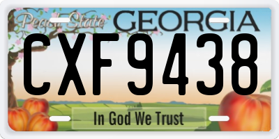 GA license plate CXF9438