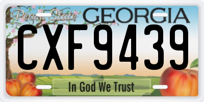 GA license plate CXF9439