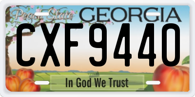 GA license plate CXF9440