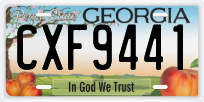 GA license plate CXF9441