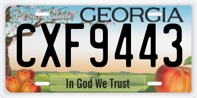 GA license plate CXF9443