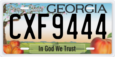 GA license plate CXF9444