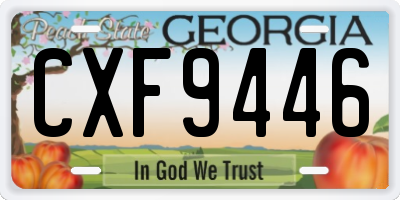 GA license plate CXF9446