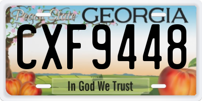 GA license plate CXF9448