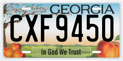 GA license plate CXF9450