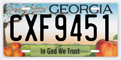 GA license plate CXF9451