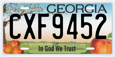 GA license plate CXF9452