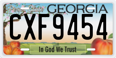 GA license plate CXF9454