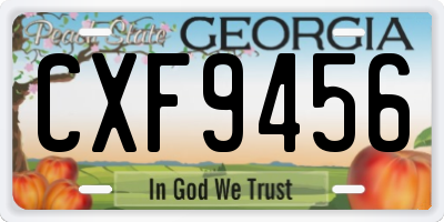 GA license plate CXF9456