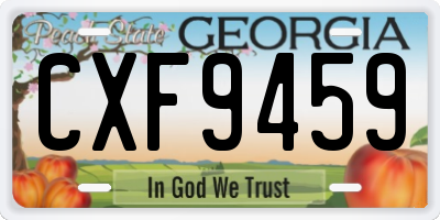 GA license plate CXF9459