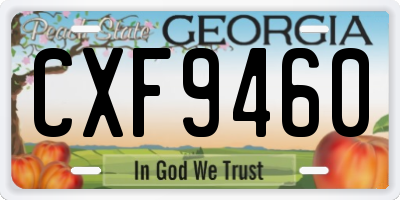 GA license plate CXF9460