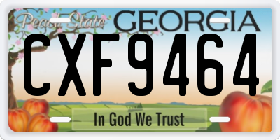 GA license plate CXF9464