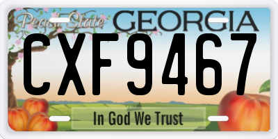 GA license plate CXF9467