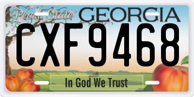 GA license plate CXF9468