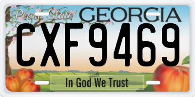 GA license plate CXF9469