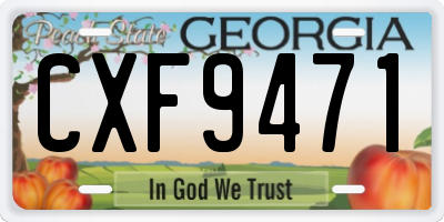 GA license plate CXF9471