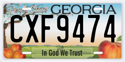 GA license plate CXF9474