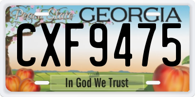 GA license plate CXF9475