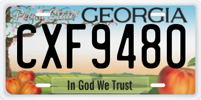 GA license plate CXF9480