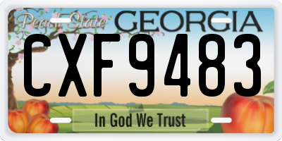 GA license plate CXF9483