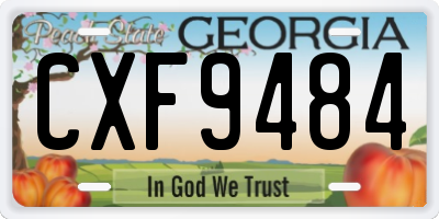 GA license plate CXF9484