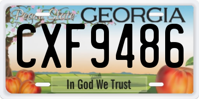 GA license plate CXF9486