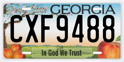 GA license plate CXF9488
