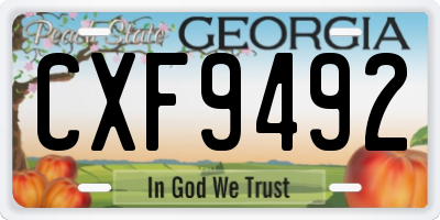 GA license plate CXF9492