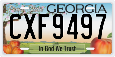 GA license plate CXF9497