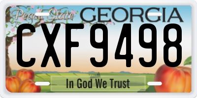 GA license plate CXF9498