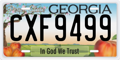 GA license plate CXF9499