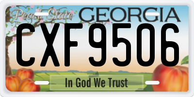 GA license plate CXF9506