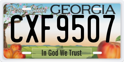 GA license plate CXF9507