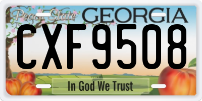 GA license plate CXF9508