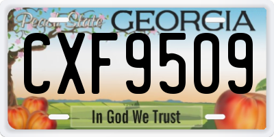 GA license plate CXF9509