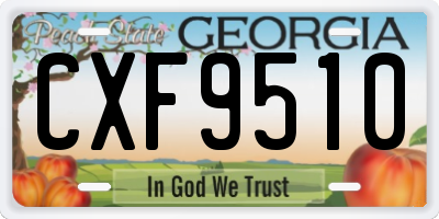 GA license plate CXF9510