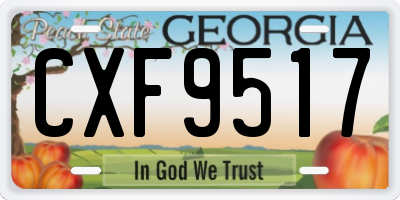 GA license plate CXF9517
