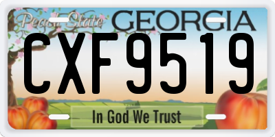 GA license plate CXF9519