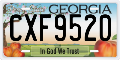 GA license plate CXF9520