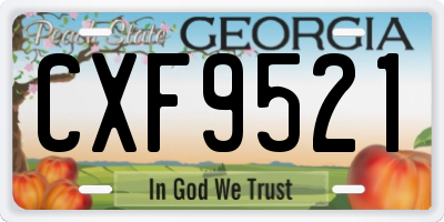 GA license plate CXF9521