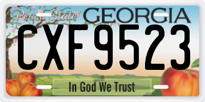 GA license plate CXF9523