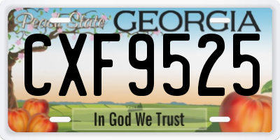 GA license plate CXF9525