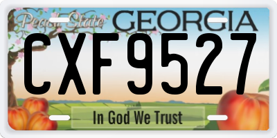 GA license plate CXF9527