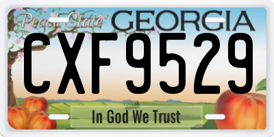 GA license plate CXF9529