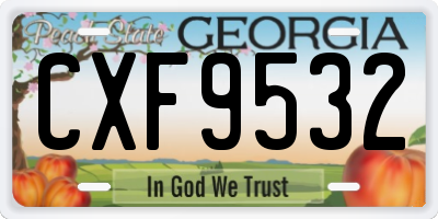 GA license plate CXF9532