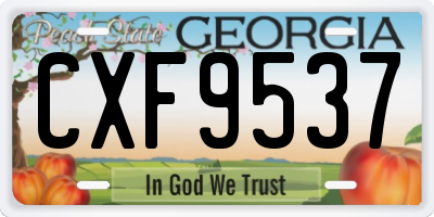 GA license plate CXF9537