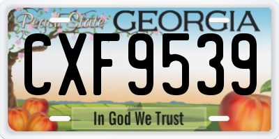 GA license plate CXF9539