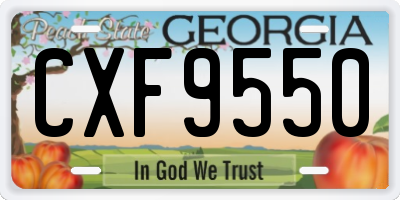 GA license plate CXF9550