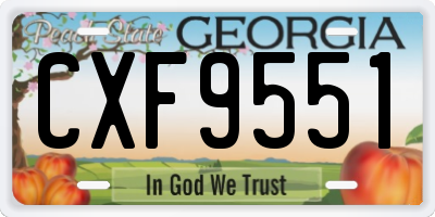 GA license plate CXF9551